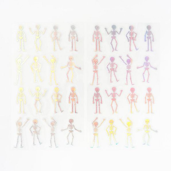 Dancing Skeleton Holographic Stickers