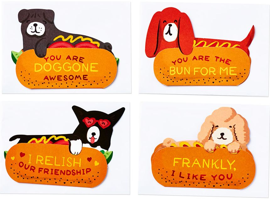 Hot Dogs Classroom Valentine CardSet