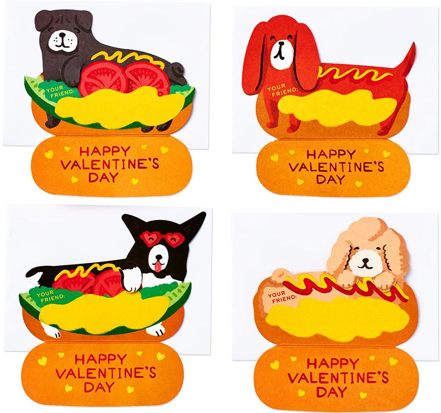 Hot Dogs Classroom Valentine CardSet