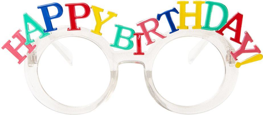 Clear Happy Birthday Glasses