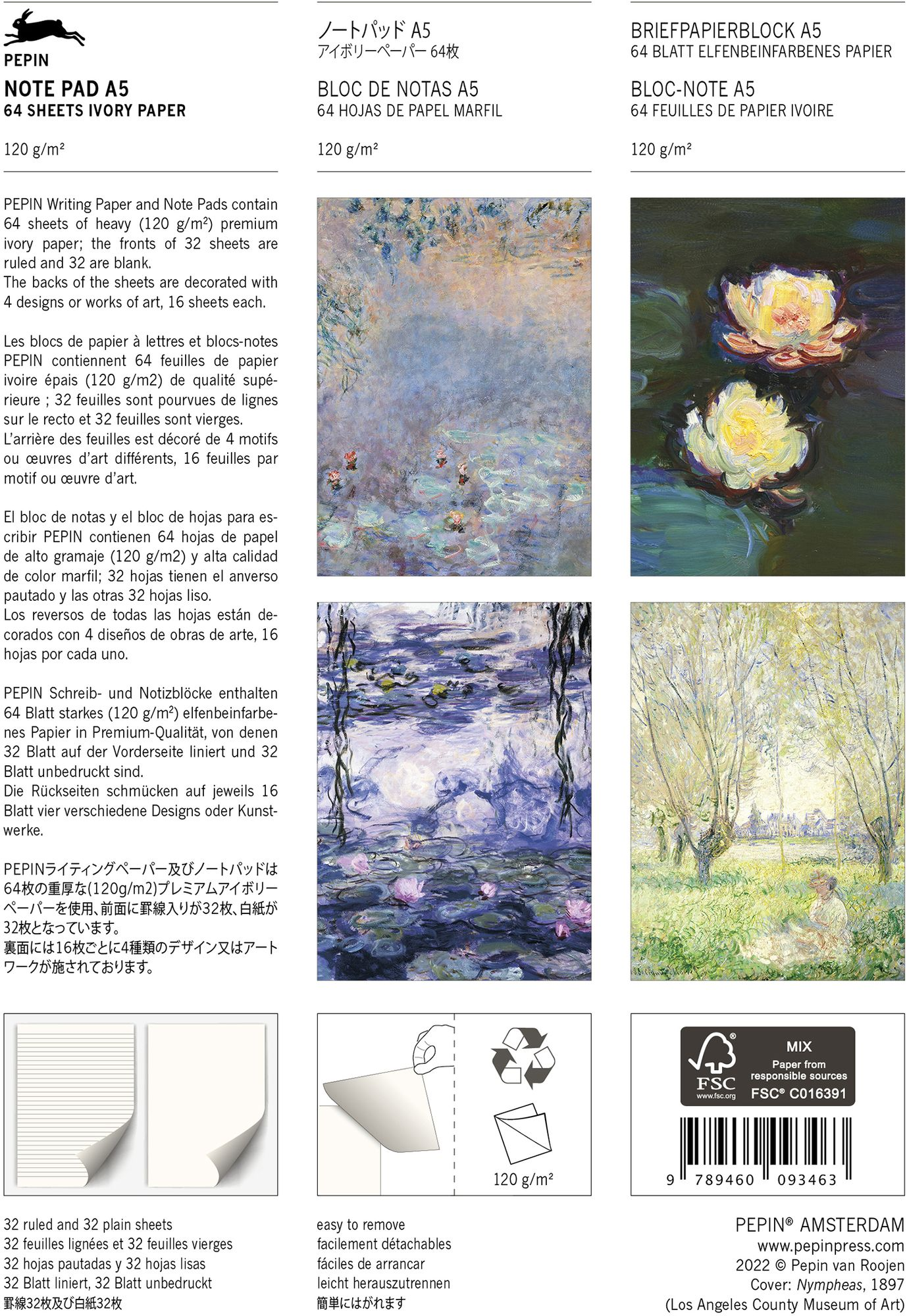 Claude Monet A5 Note Pad