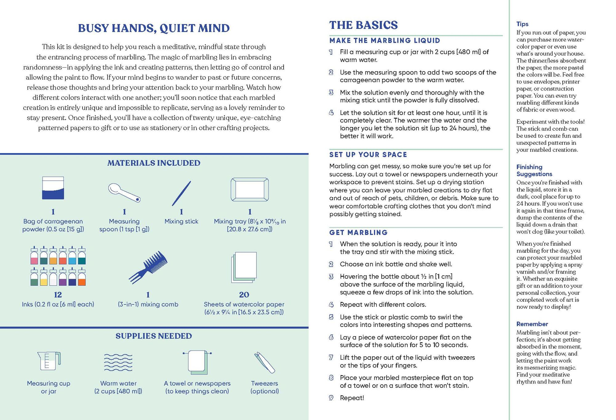 Mindful Crafts: Meditative Marbling Kit