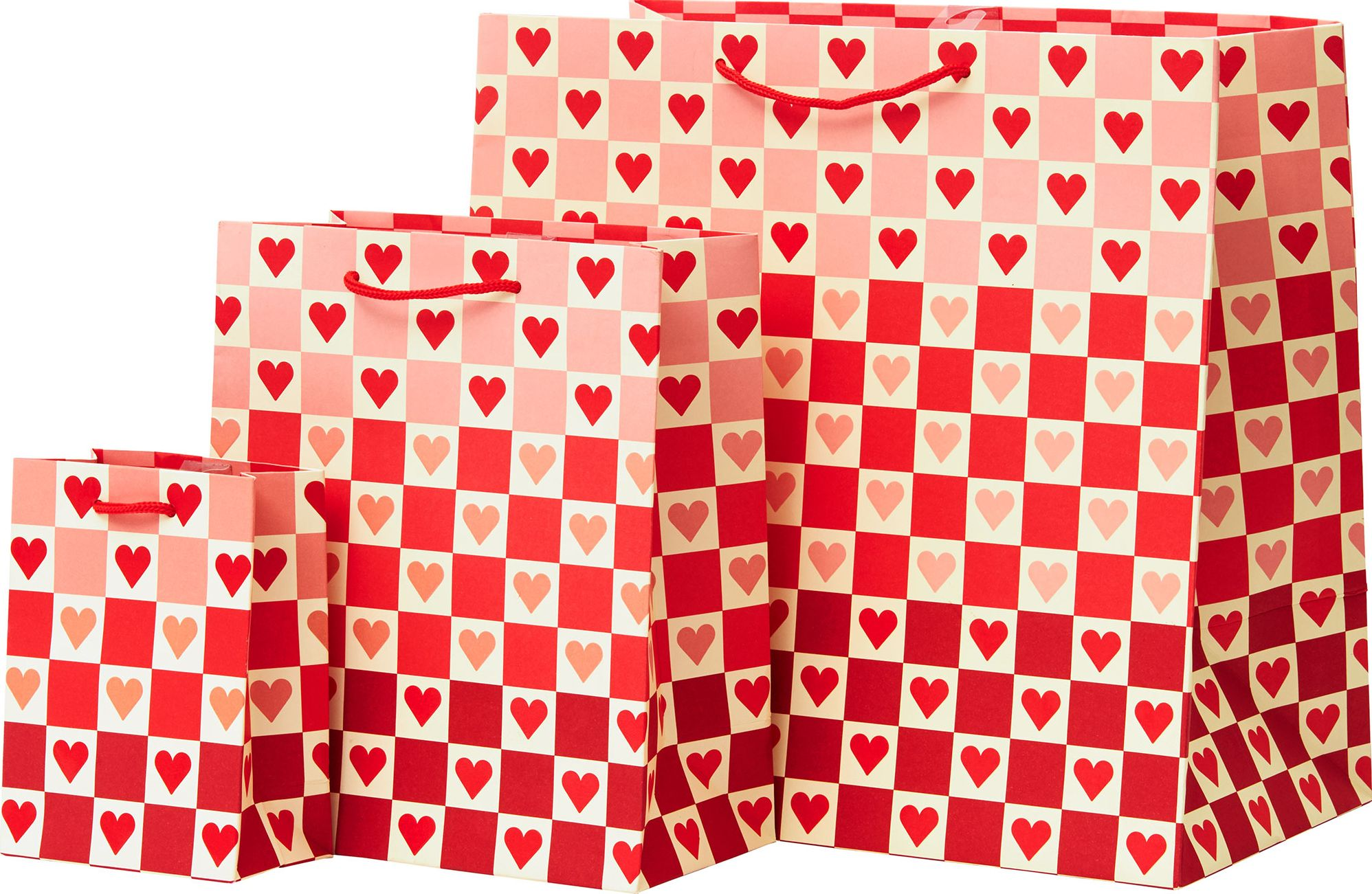 Checkered Heart Large Gift Bag