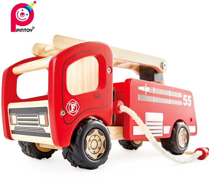 Solid Wood Fire Engine with Raise up ladder