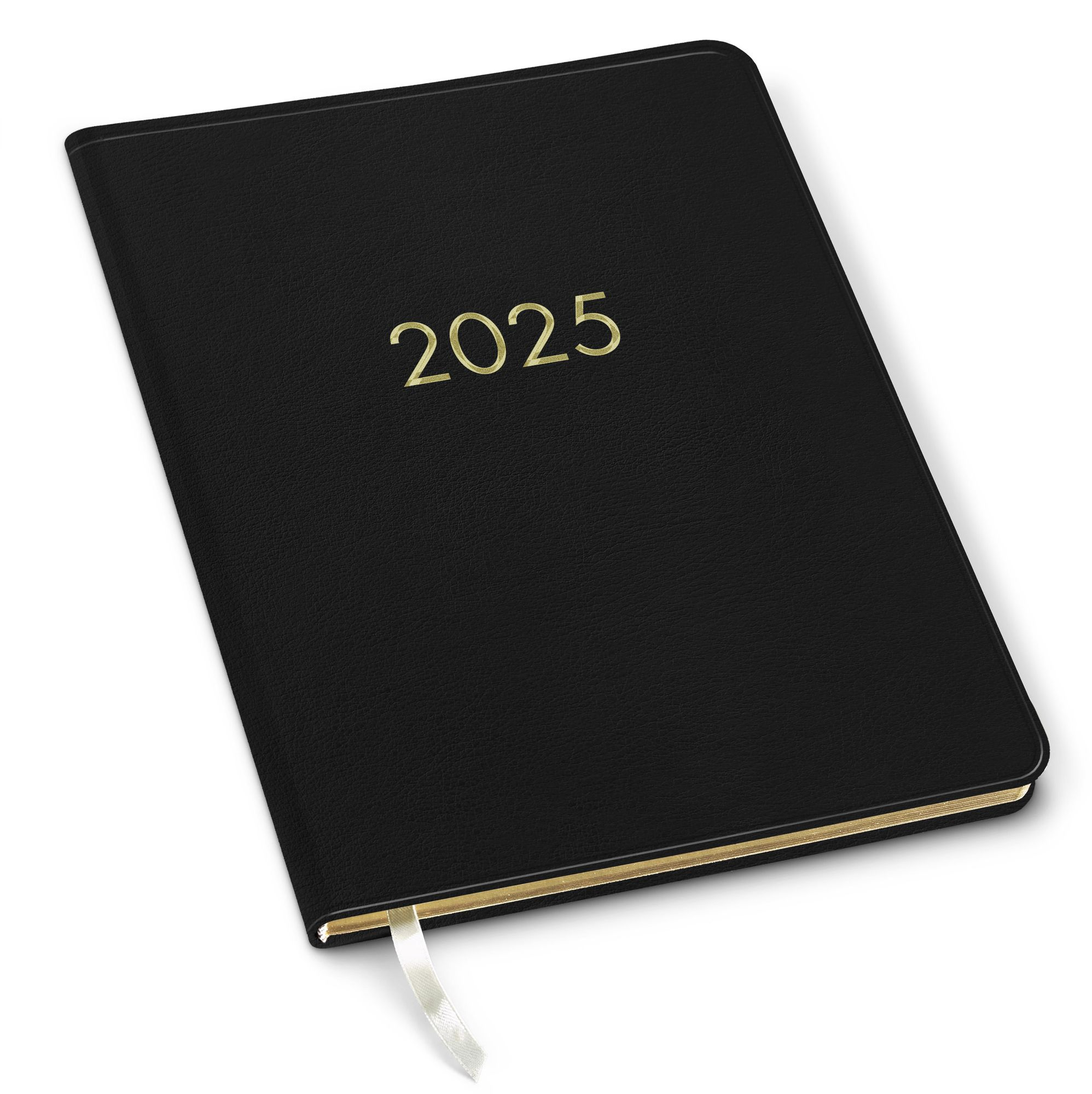 2025 Paper Source Black Leather Weekly Academic Planner