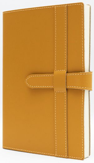 Yellow Leather Journal with Leather Flap Closure and Lined pages