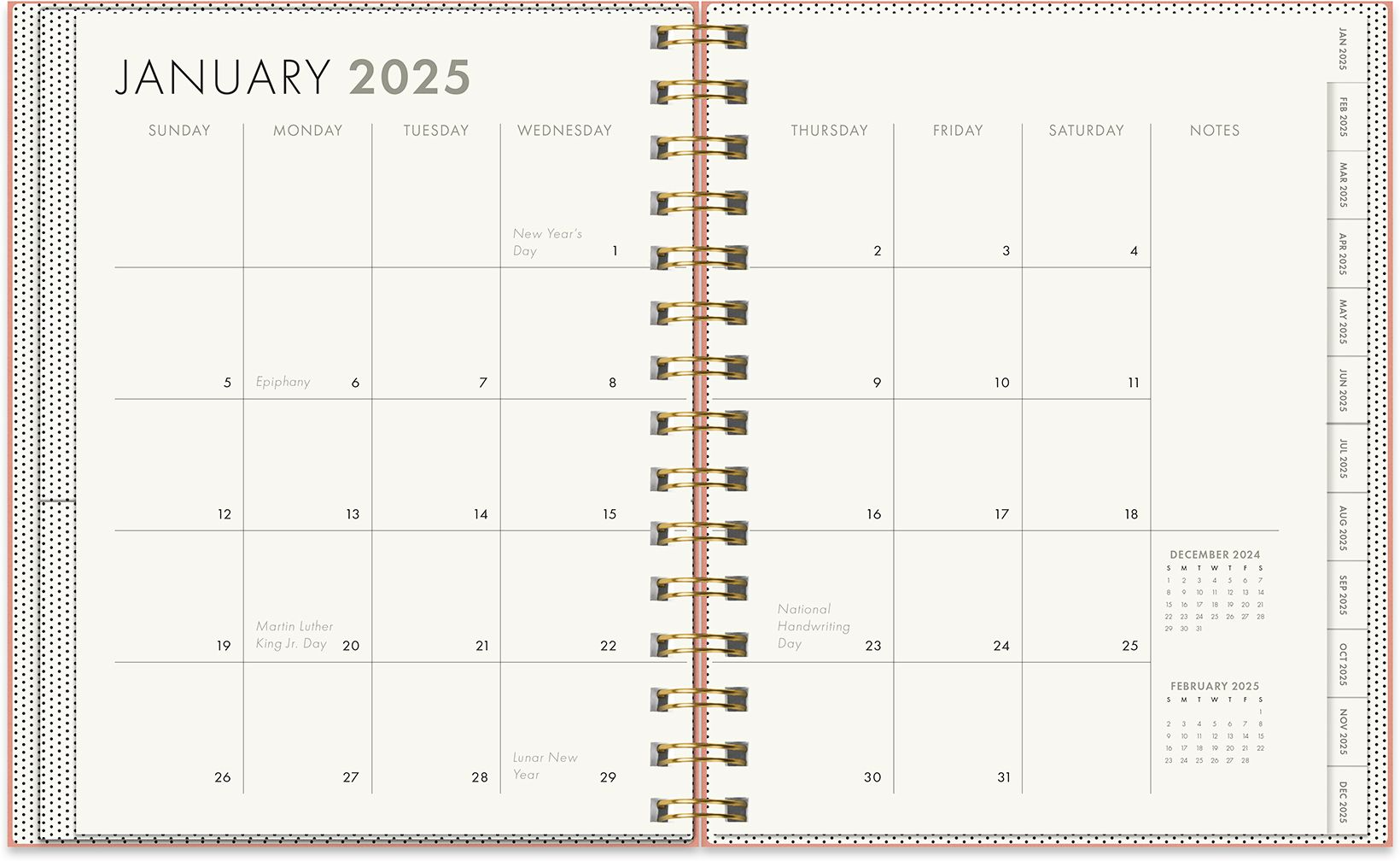 2025 Paper Source Guava Chicago Ave Medium Weekly Spiral Planner