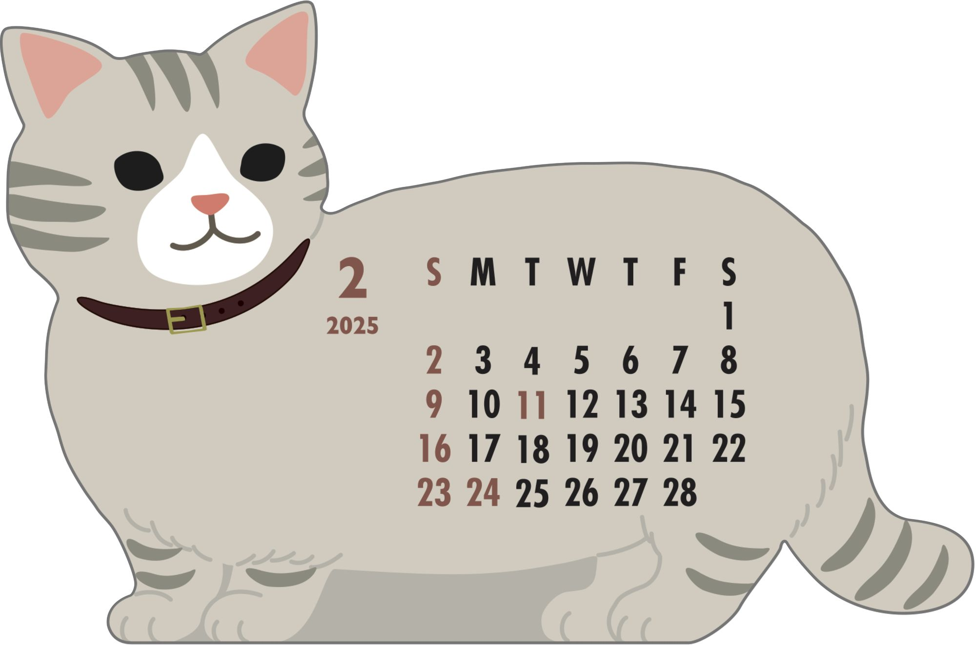 2025 Calendar-Animal Die Cut - MUNCHKIN CAT