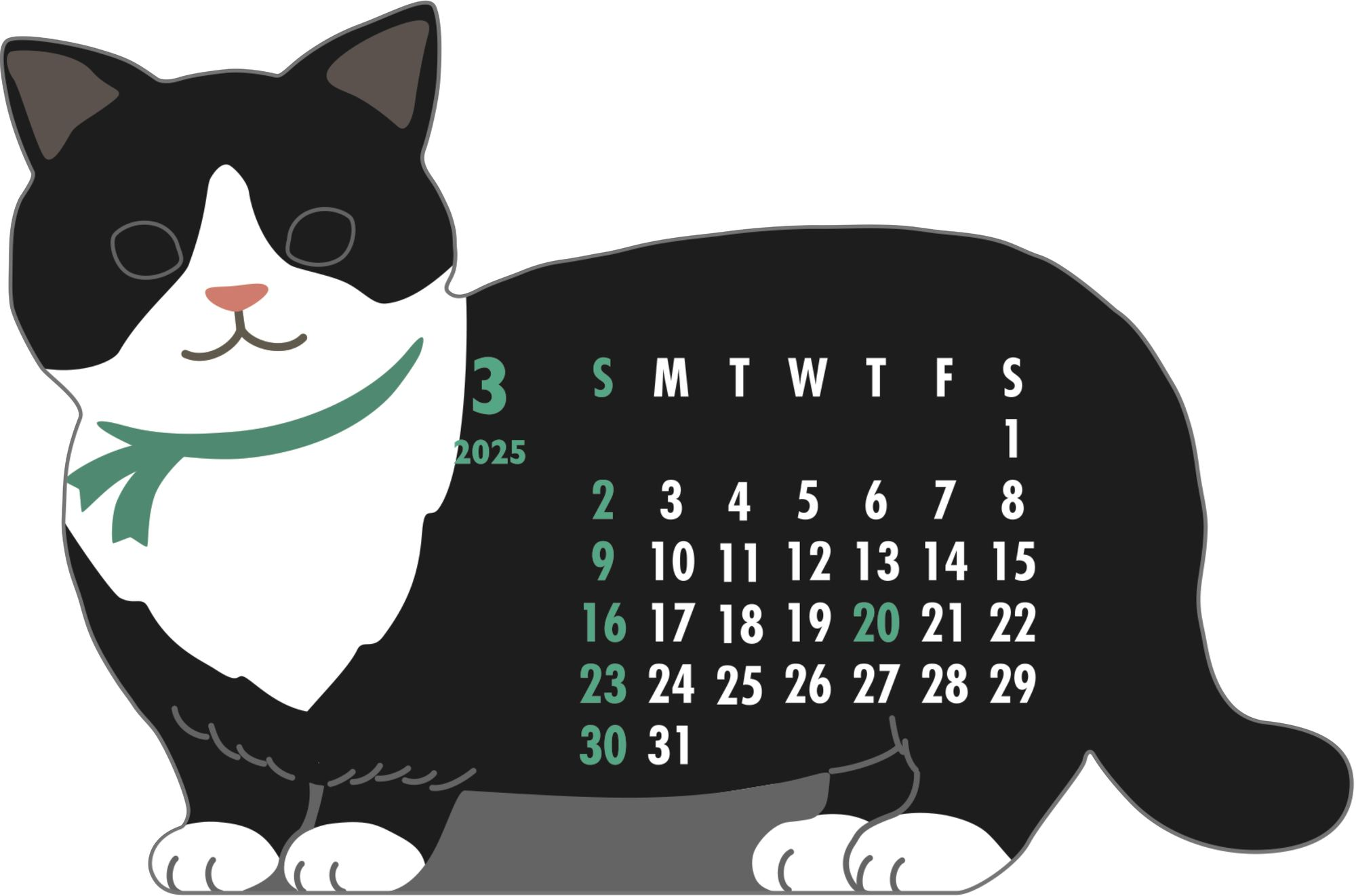 2025 Calendar-Animal Die Cut - MUNCHKIN CAT