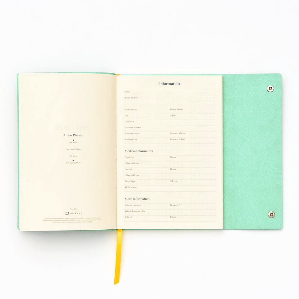 2025 Paper Source Jade Leather Chicago Ave Weekly Planner