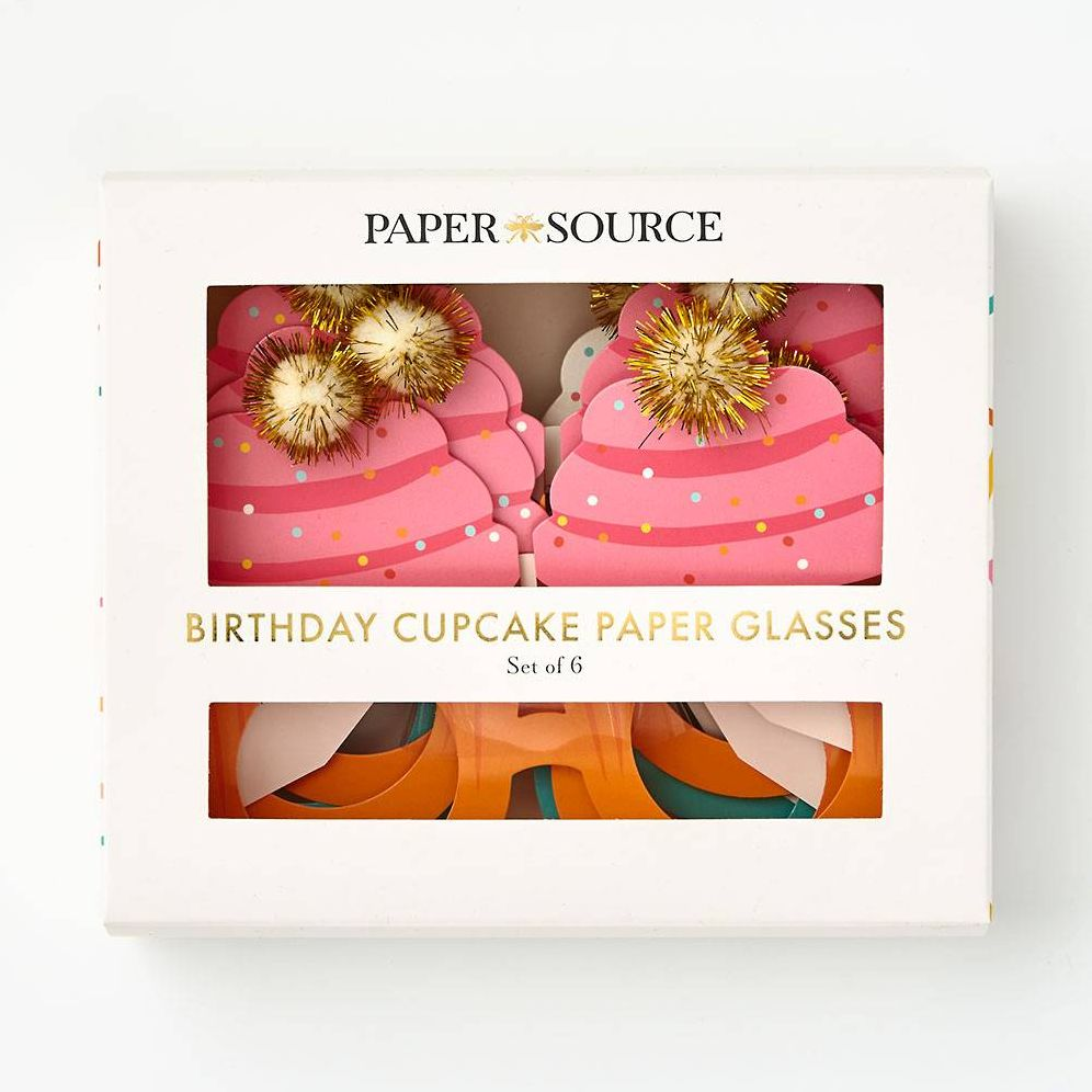 Birthday Cupcake Paper Glasses