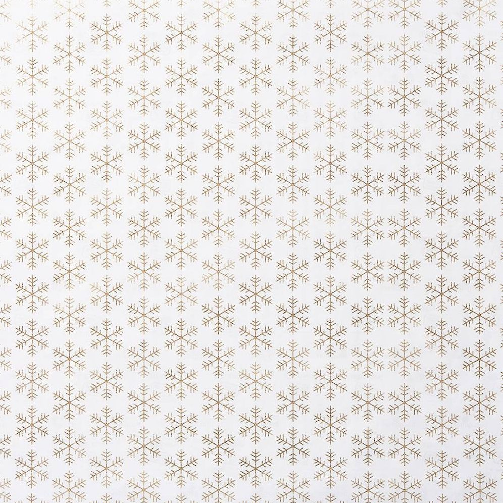 Gold Glitter Snowflakes Wrapping Paper