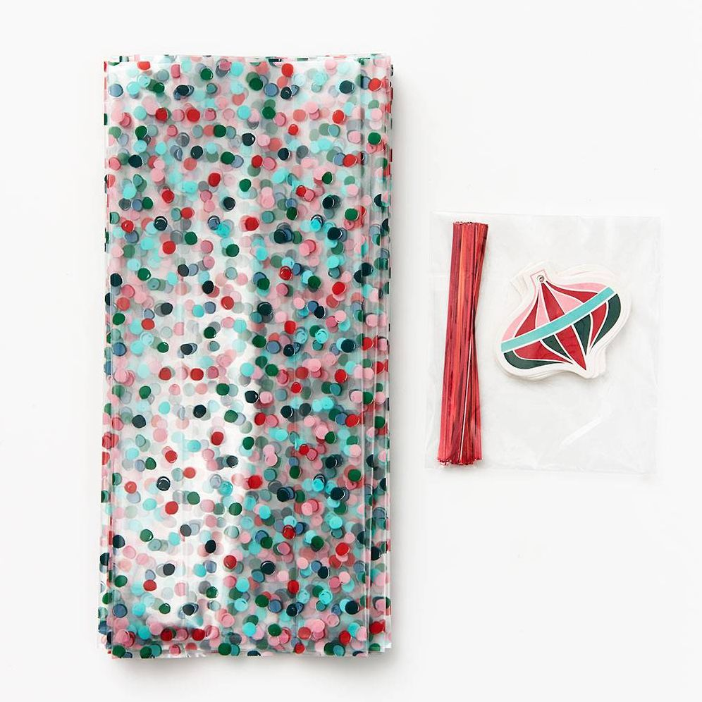 Holiday Dot Cellophane Treat Bags