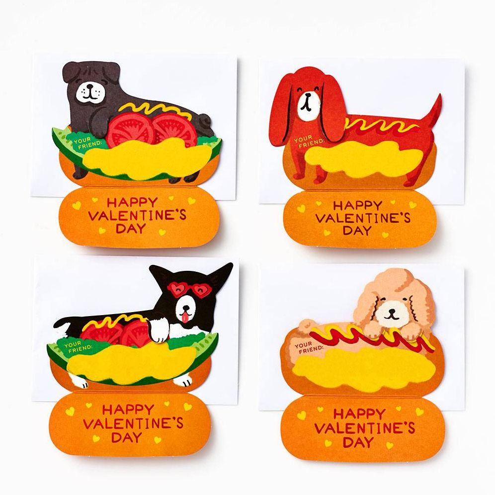 Hot Dogs Classroom Valentine CardSet