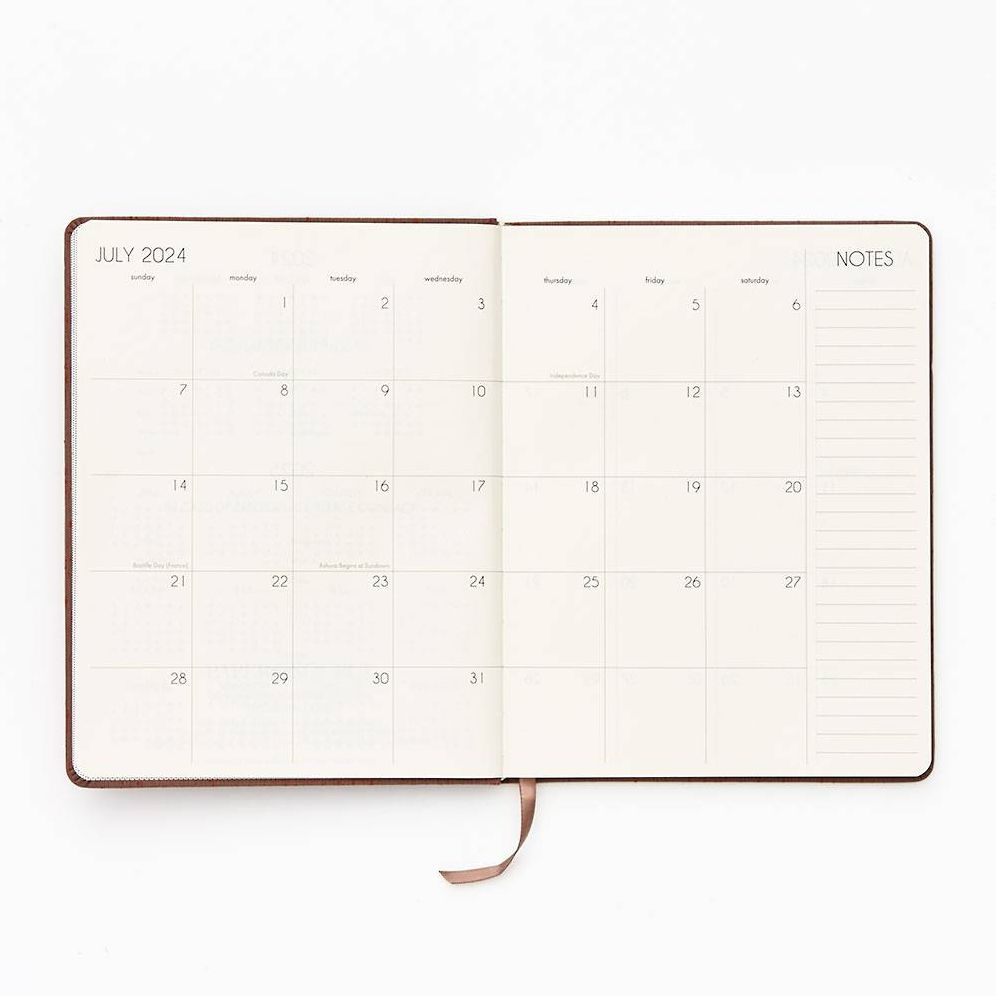 2024-2025 Paper Source Oatmeal Bookcloth Weekly Desk Academic Planner 18 Month