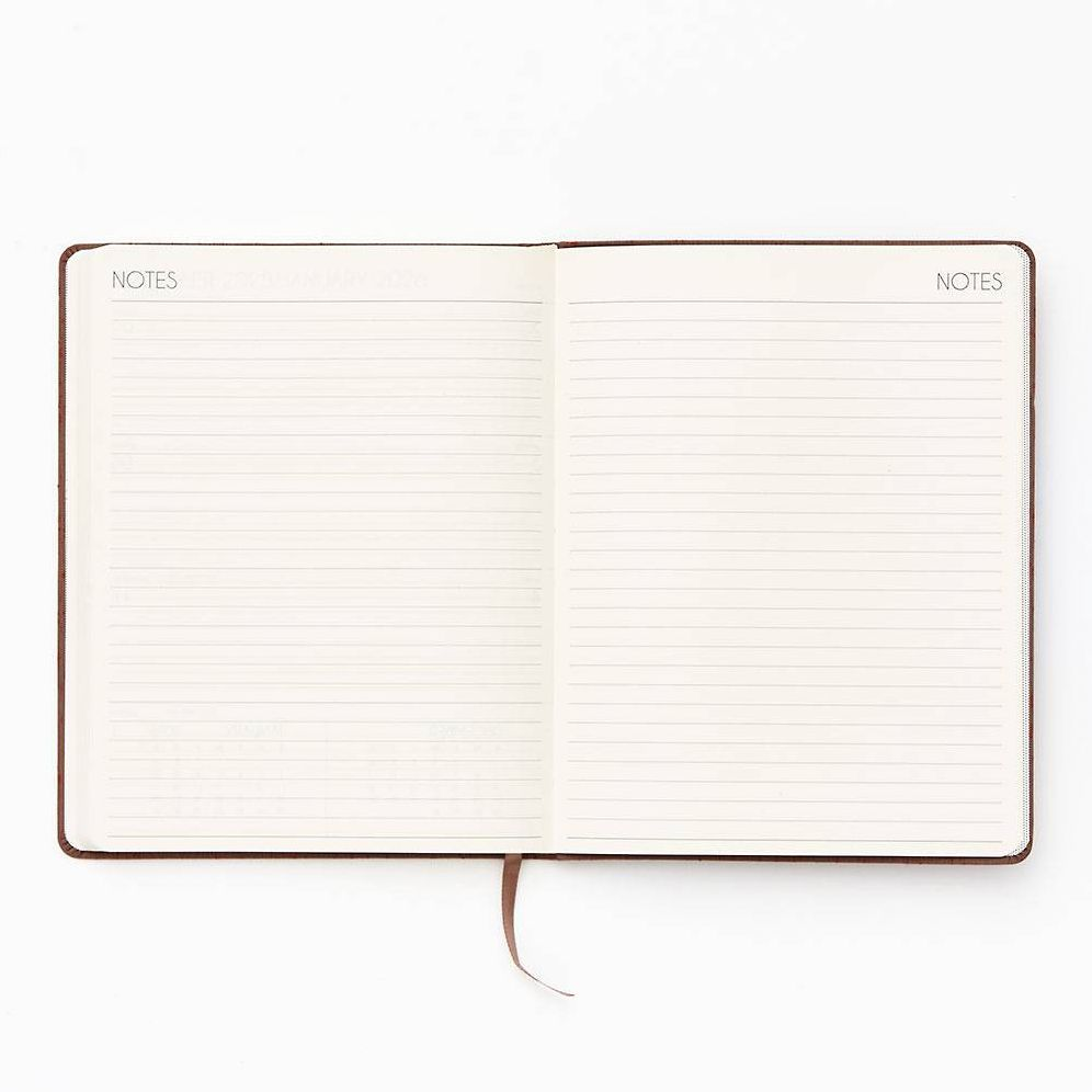 2024-2025 Paper Source Oatmeal Bookcloth Weekly Desk Academic Planner 18 Month