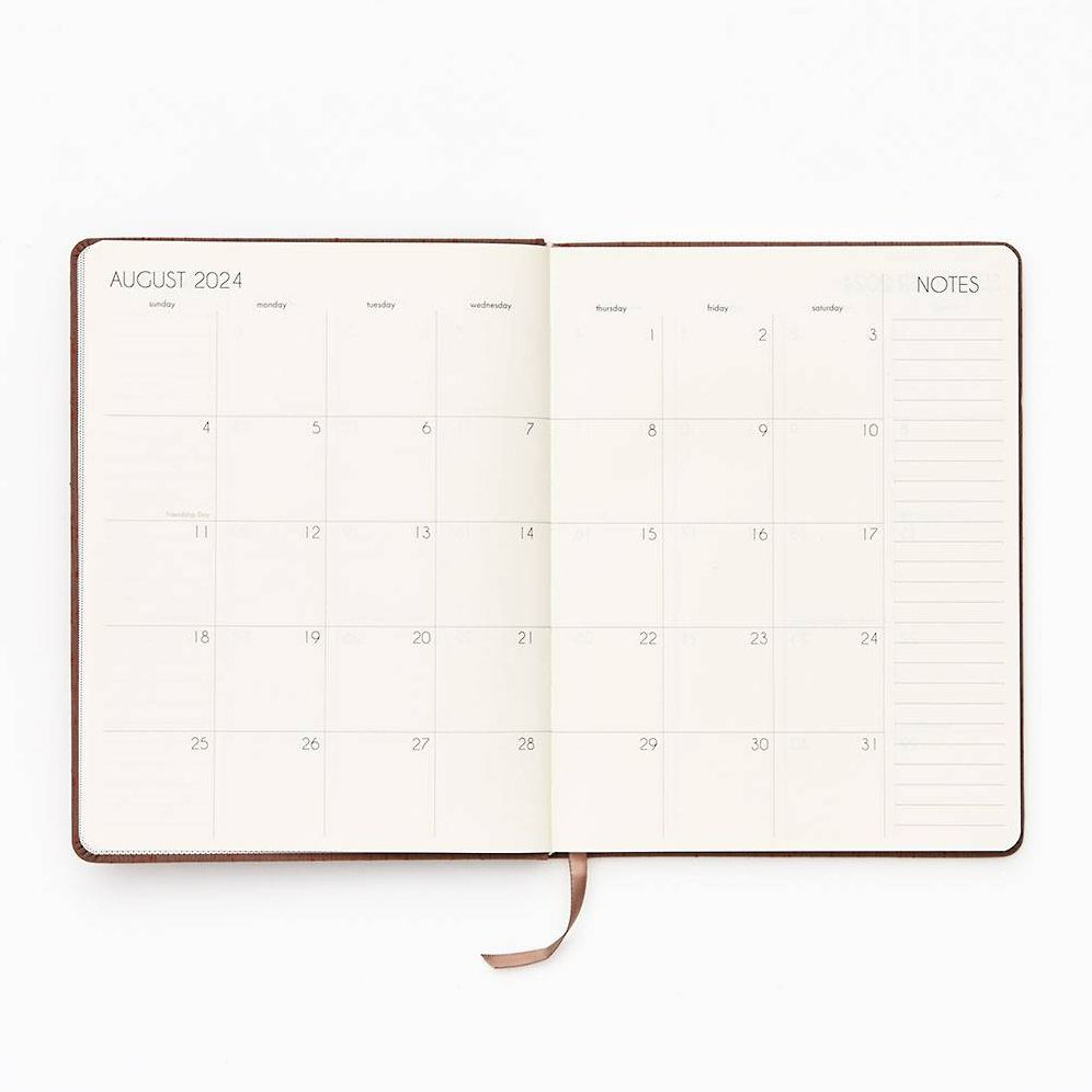 2024-2025 Paper Source Oatmeal Bookcloth Weekly Desk Academic Planner 18 Month