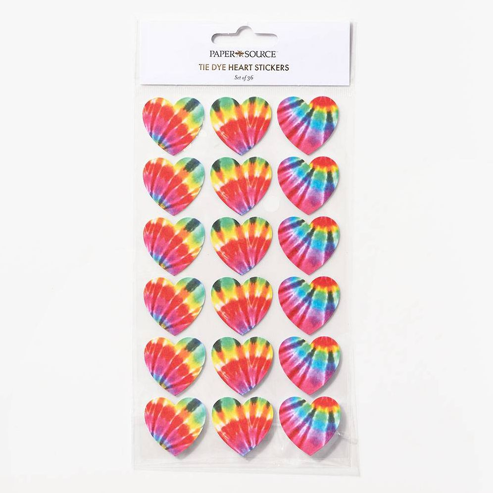 Tie Dye Heart Stickers