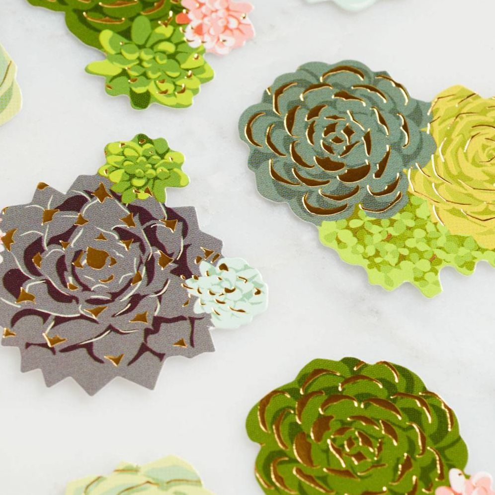 Succulent Floral Foil Stickers