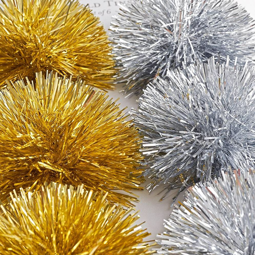 Silver and Gold Tinsel Bows