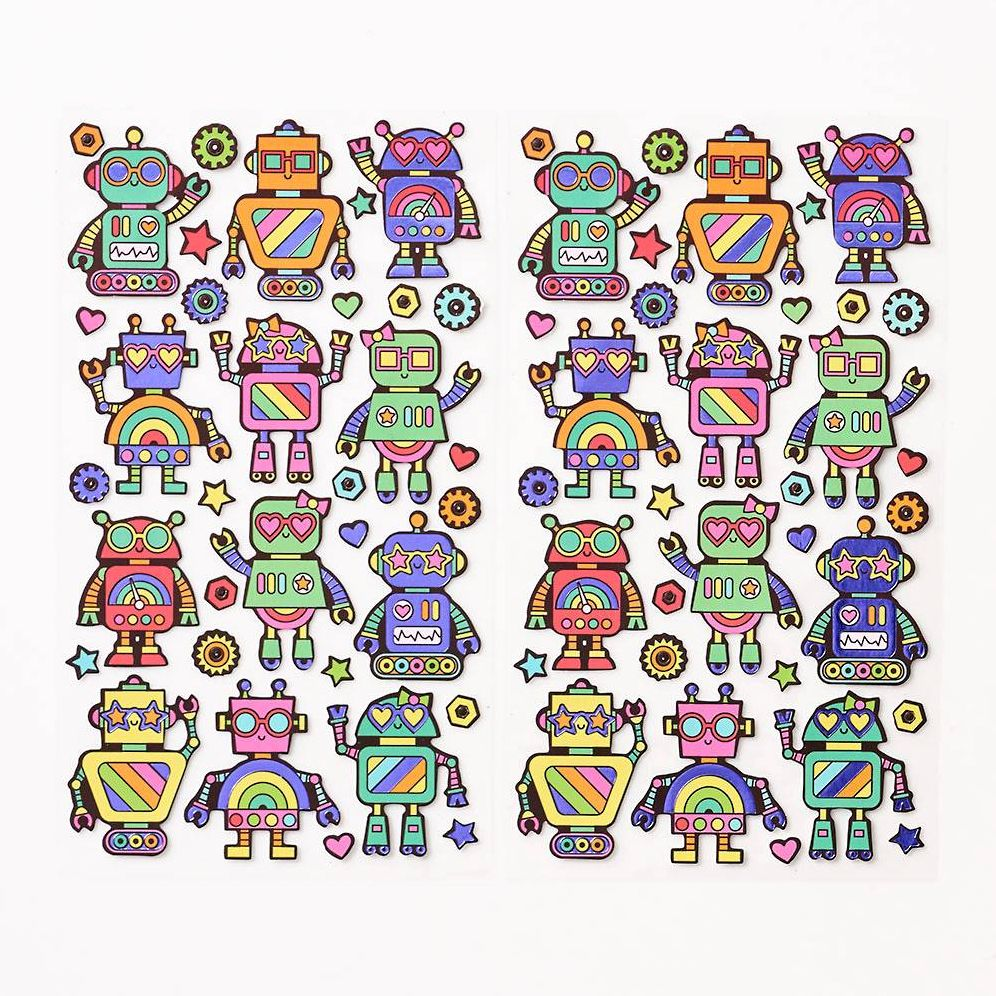 Rainbow Robot Stickers