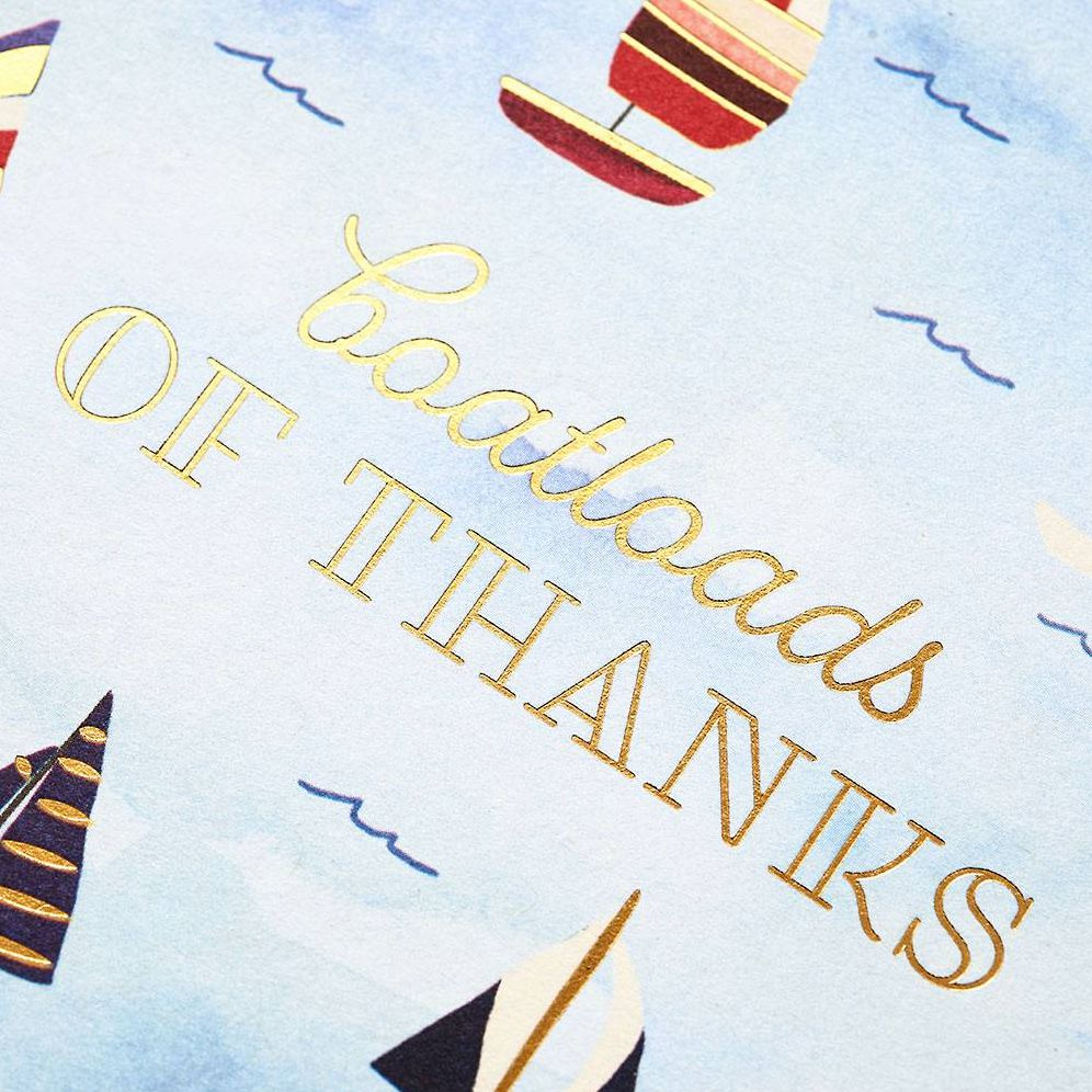 Gold Foil Boatloads Thank You Card Set