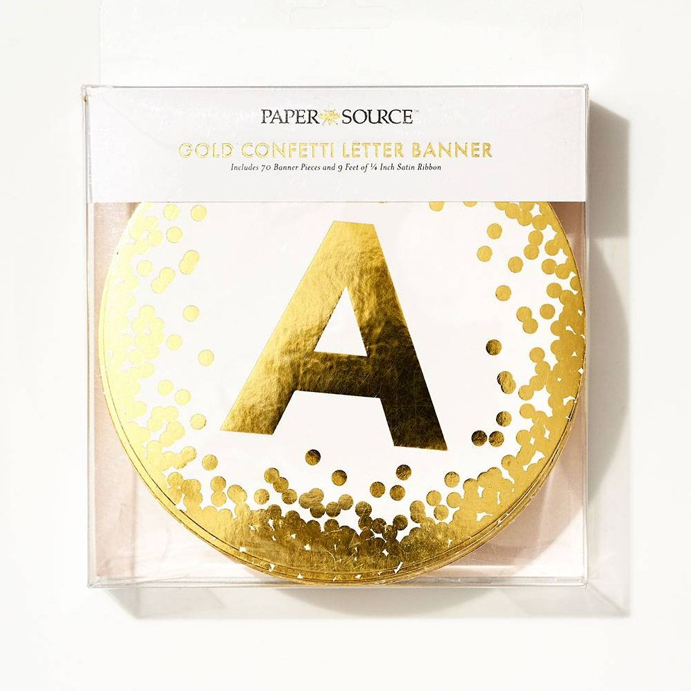 Gold Confetti Letter Banner