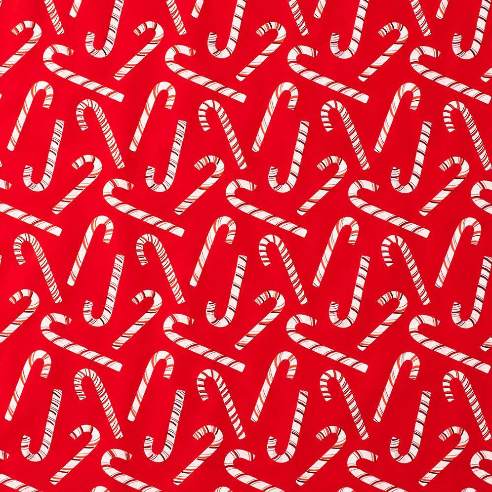 Candy Cane Red Foil Stone Wrapping Paper