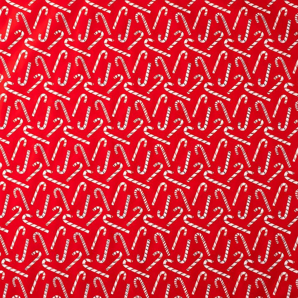 Candy Cane Red Foil Stone Wrapping Paper