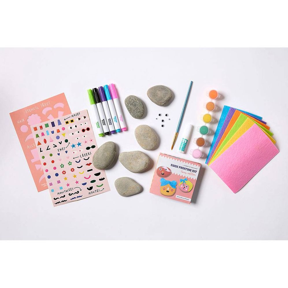 Kid's Rock Painting Kit: Cool Faces