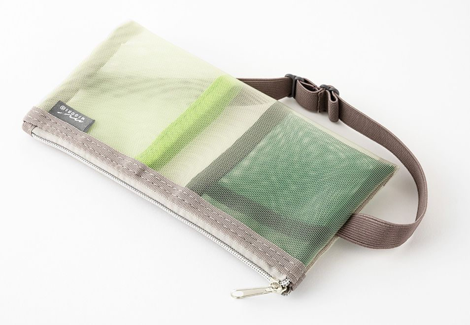 Mesh Green Book Band Pen Case: B6 - A5