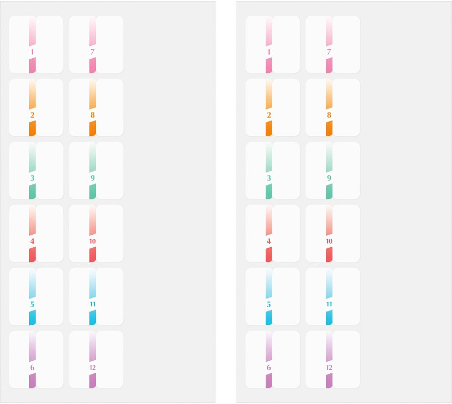 Midori Index Labels: Chiratto Colors