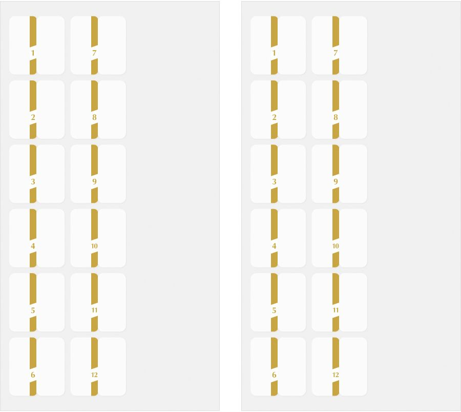 Midori Index Labels: Chiratto Gold