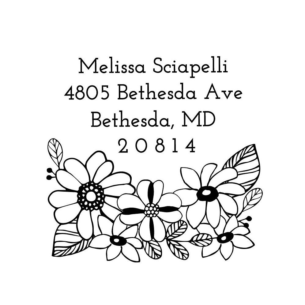 Sketch Flower Custom Stamp