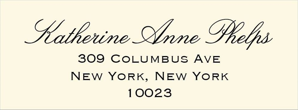 Classic Script Return Address Label