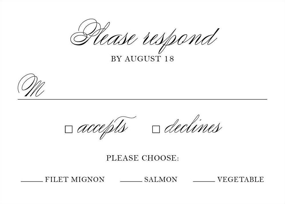 Black Tie Response Card