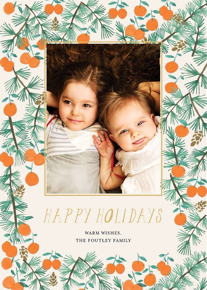 Citrus and Pine Holiday Photo Card