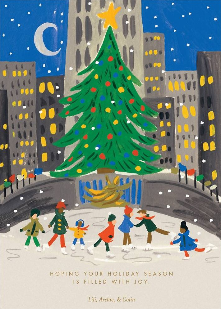 Skating in the City Holiday Card