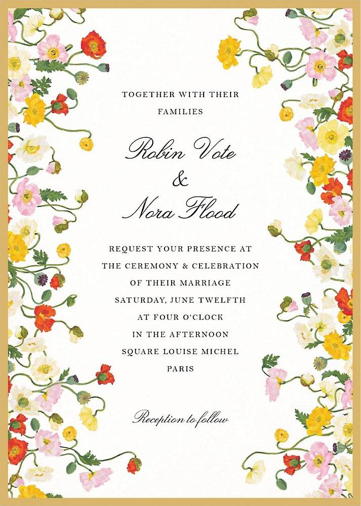 Wild Petals Wedding Invitaiton