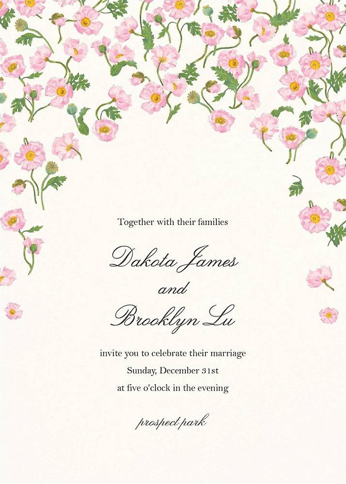 In the Cosmos Cream Wedding Invitation