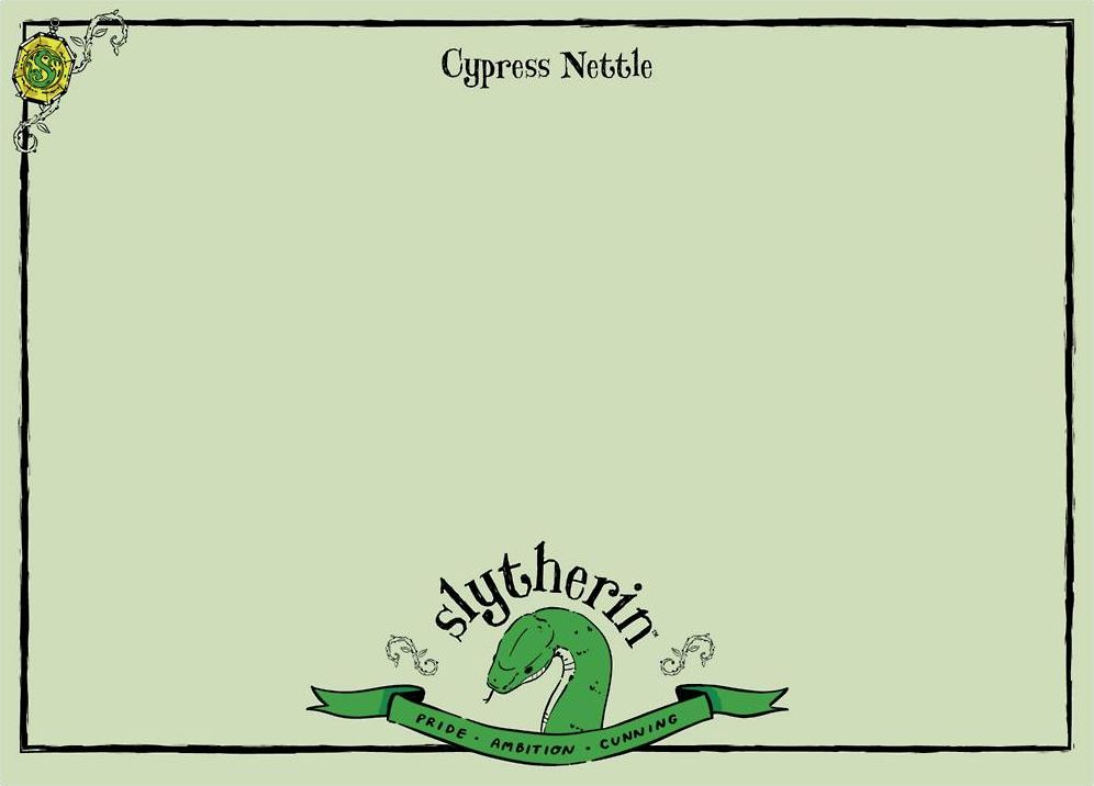 Slytherin Mascot Illustrated Academia Harry Potter Stationery