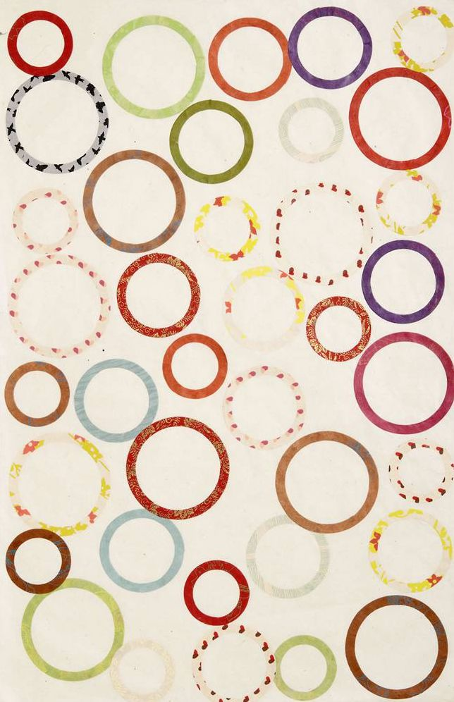 Lokta Quilted Circles on Natural Handmade Paper