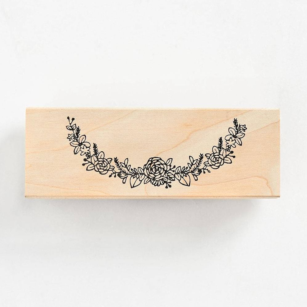 Laurel Frame Border Rubber Stamp