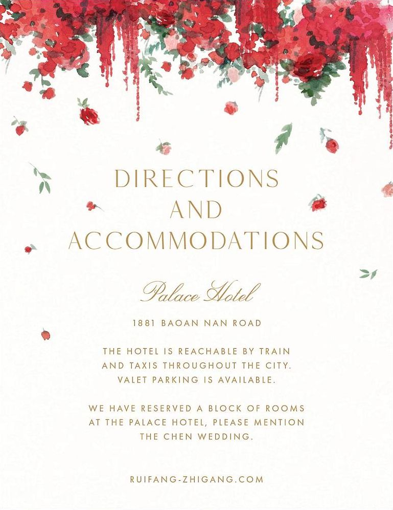 Cascading Florals Information Card