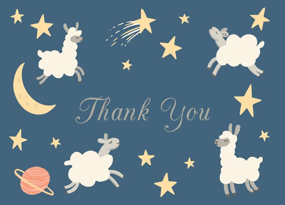 Space Lambs Baby Thank You Notes