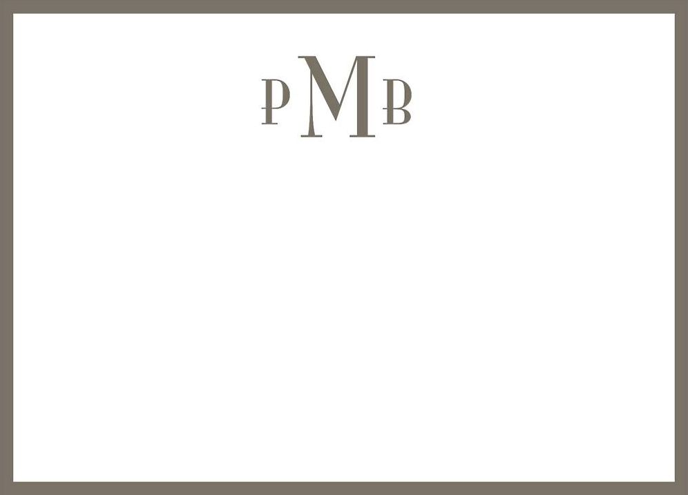 Monogram Border A6 Stationery