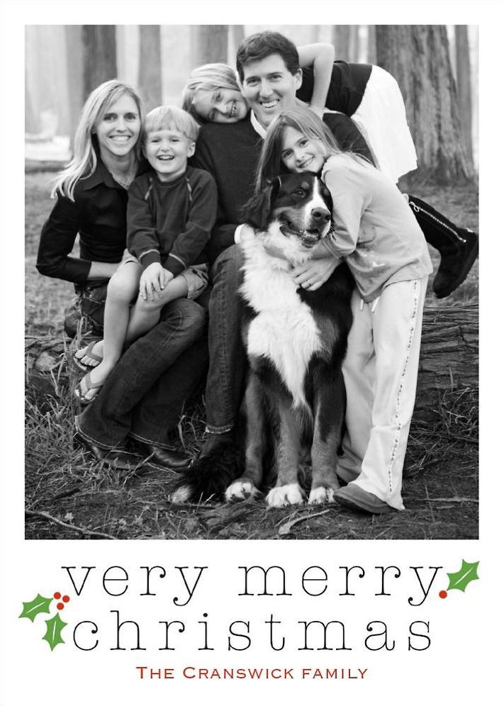 Very Merry Holly Holiday Photo Card