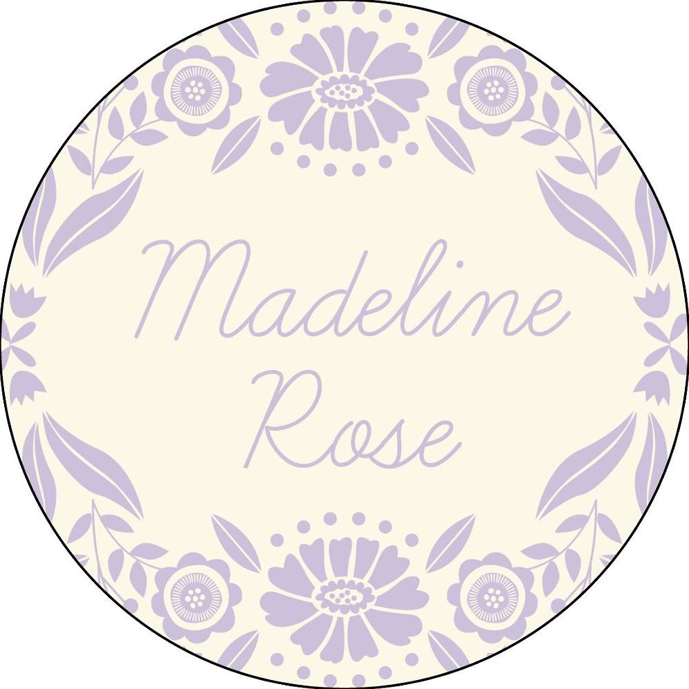 Floral Frame Circle Labels