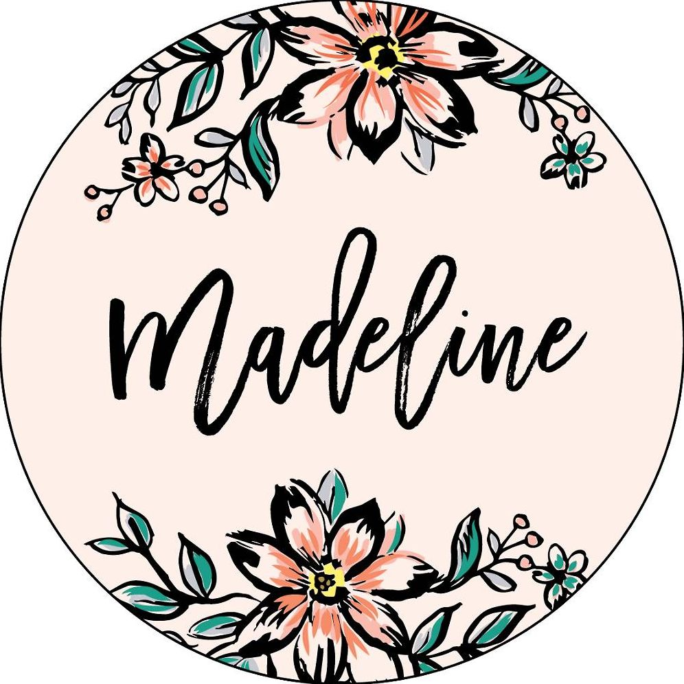 Pink Florals Circle Labels