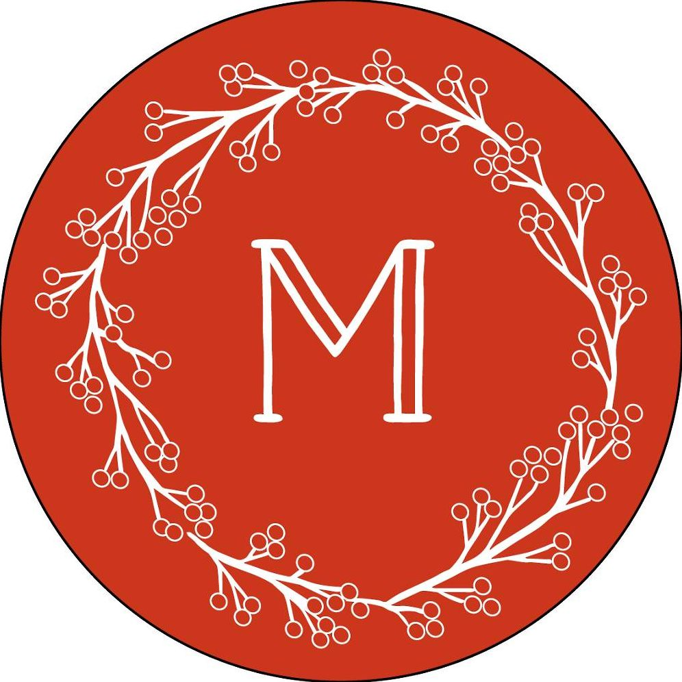 Berry Wreath Circle Labels